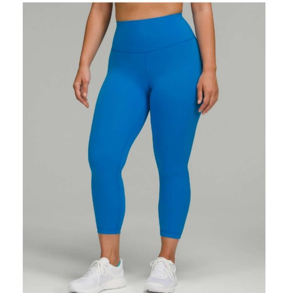 lululemon athletica Pants - Lululemon Wunder Train Contour Fit High-Rise Crop 23"  Hawaiian Blue Size 4 NWT
